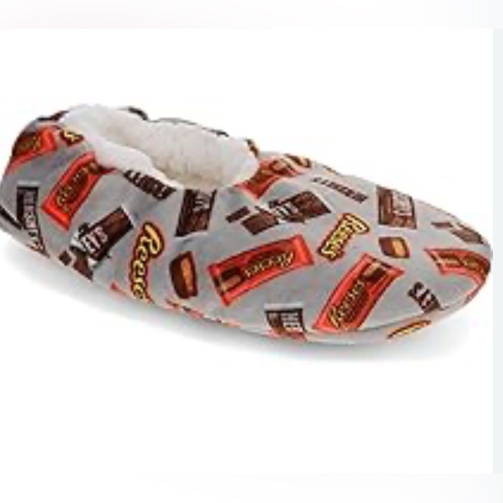 HERSHEY'S Sock Slippers For KIds, Reese's Peanut Butter Cup Candy Bar Print